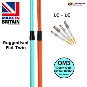 Ruggedised Multi Mode LSZH Fibre Cable OM3, LC-LC-0