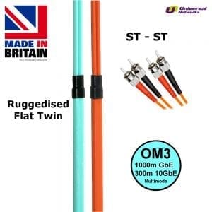 Ruggedised Multi Mode LSZH Fibre Cable OM3, ST-ST-0