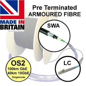 Pre Terminated SWA Armoured Fibre OS2 with LC Connectors
