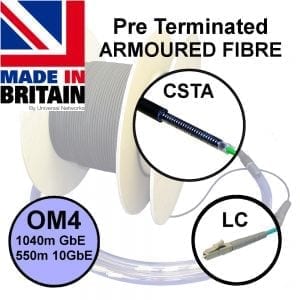 Pre Terminated CST Armoured Fibre OM4 with LC Connectors