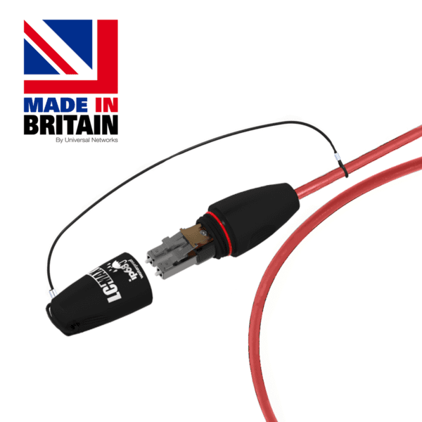 Tactical fibre red cable with LC-Max Lite metal connectors