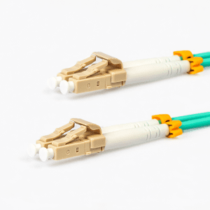 Multi Mode Duplex Fibre Patch Cable, LC-LC, Aqua