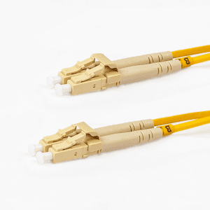 Single Mode Duplex Fibre Patch Cable, LC-LC OS1, Yellow