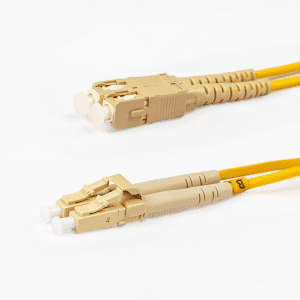 Single Mode Duplex Fibre Patch Cable, LC-SC OS1, Yellow