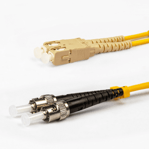 Single Mode Duplex Fibre Patch Cable, ST-SC OS1, Yellow