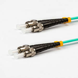 Multi Mode Duplex Fibre Patch Cable, 50/125, ST-ST, Aqua