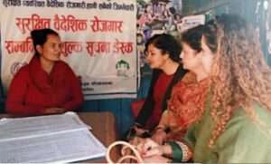 Women discussing mental health support